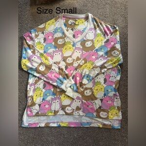 Colorful SQUISHMALLOW Animal Print Long Sleeve Top. Sz S.